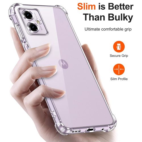 Techsuit Shockproof Clear Silicone prozirna maskica otporna na udarce za Motorola Moto G14 slika 2