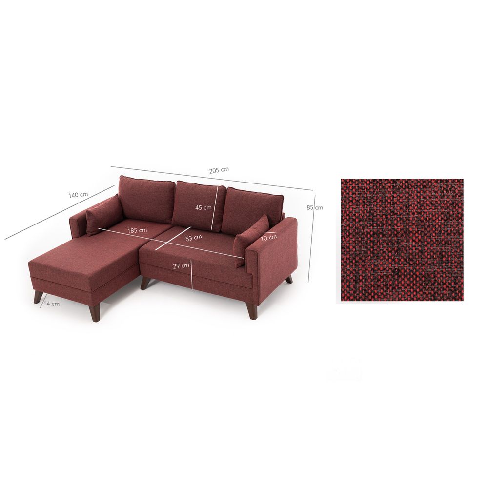 Bella Ugaona Sofa Lijeva 2 - Grimizno Crvena slika 7