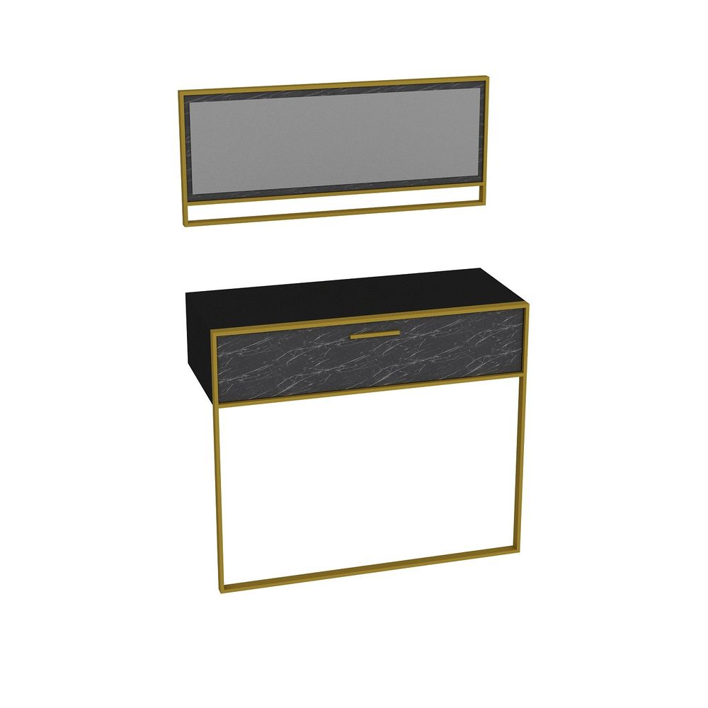 Polka Aynalı - Crni Zlato Crni Sideboard slika 3