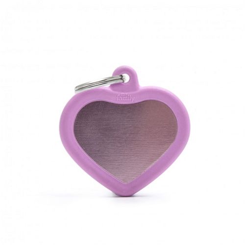 MyFamily Hushtag Privezak Za Graviranje Aluminijum Pink Srce Gumirano slika 1