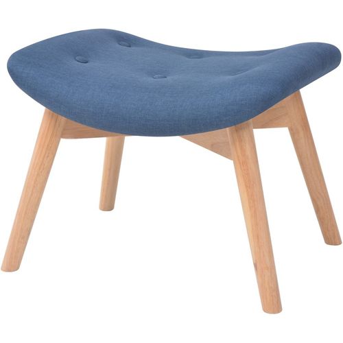 Fotelja s osloncem za noge od tkanine plava slika 44