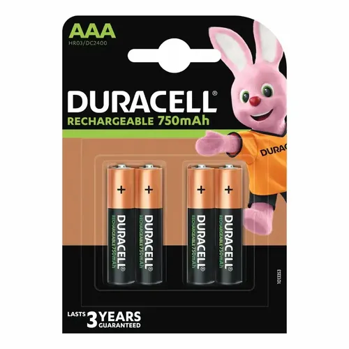 Punjiva baterija Duracell AAA 750mAh(pak 4 kom) slika 1