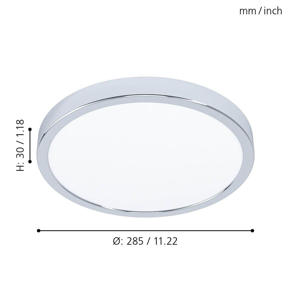 Eglo Fueva 5 nadgradna led, 20w, 2300lm, ip44, prom 285, bijela/krom/plastika  slika 4
