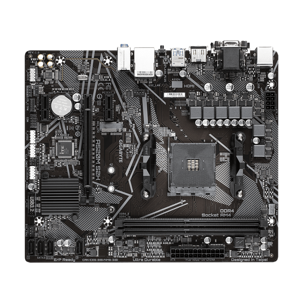 Gigabyte A520M S2H 1.2;AM4; 2xDDR4; M.2, 4xSATA;VGA, DVI, HDMI; 6xUSB; mATX; slika 3