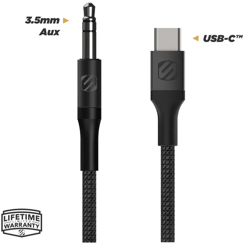 SCOSCHE, HookUp Premium 3.5 mm pleteni audio kabel za USB-C® uređaje, 1.0M, sivi slika 5