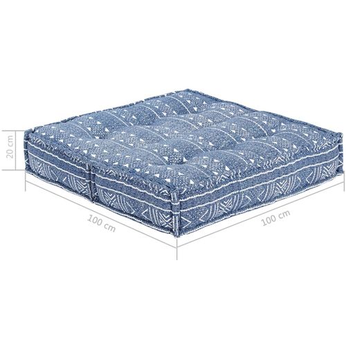 283796 Pouffe 100x100x20 cm Indigo Fabric slika 40