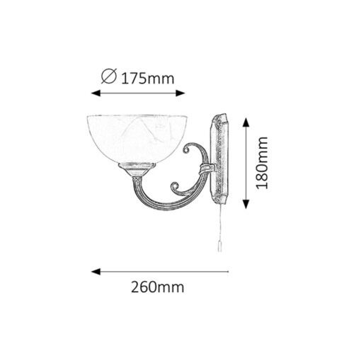 Rabalux Marlene zidna lampa E14 40W bronza Klasična rasveta slika 2