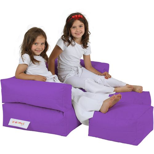Atelier Del Sofa Vreća za sjedenje, Kids Double Seat Pouf - Purple slika 1