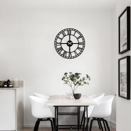 Wallity Ukrasni metalni zidni sat, Metal Wall Clock 2 - Black slika 1