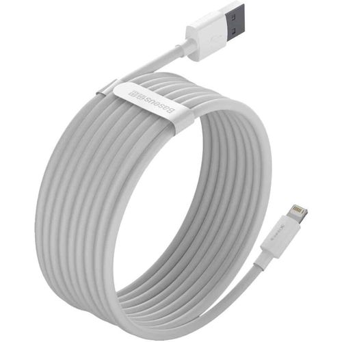 Baseus Simple Wisdom Data Cable Kit USB to Lightning 2.4A (2kom/Set）1.5m bijeli slika 5