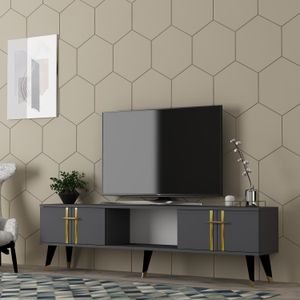 Asel - TV Stalak u Antracitnoj i Zlatnoj Boji