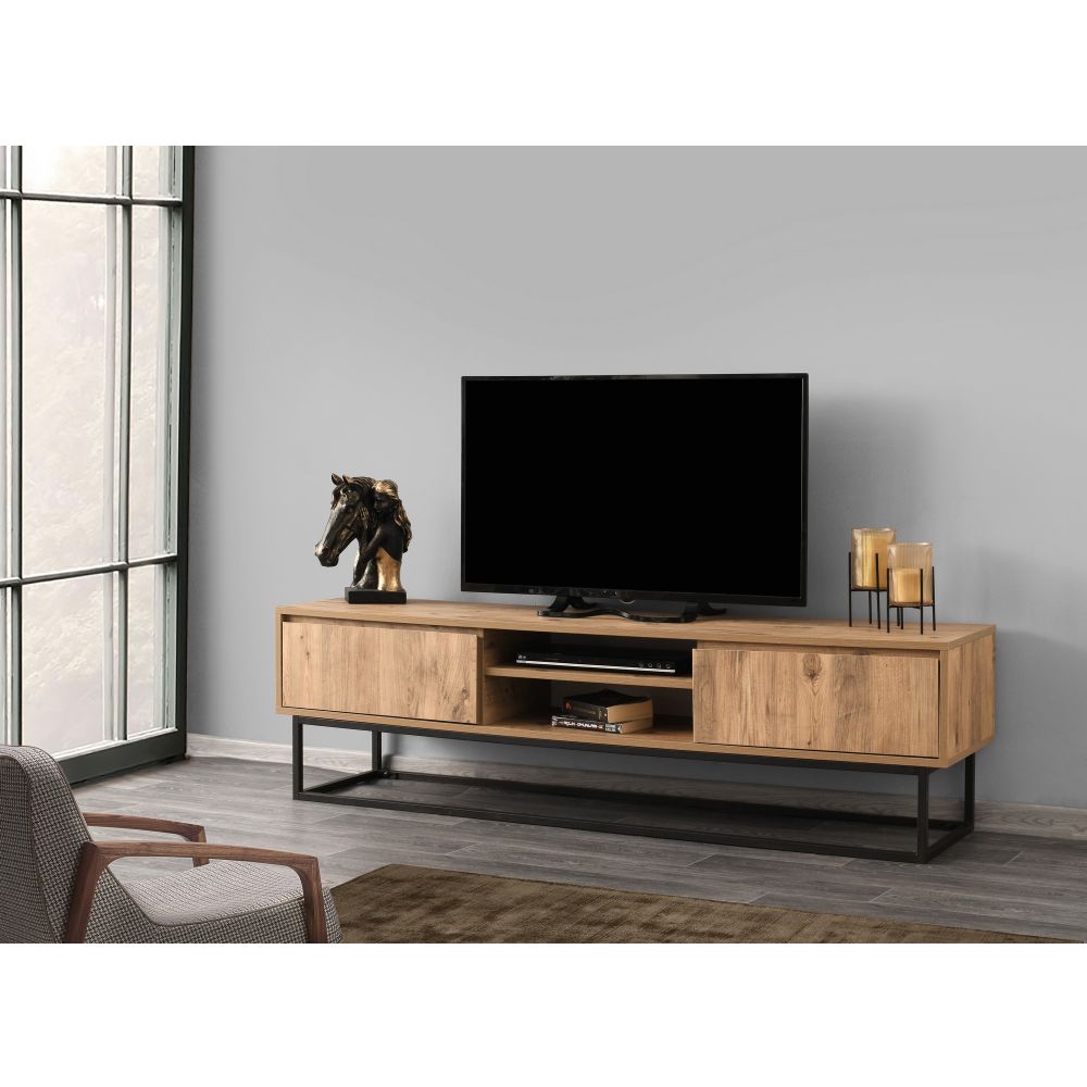 TV Stalak Belinda 180 Crni, Od Borovine slika 1