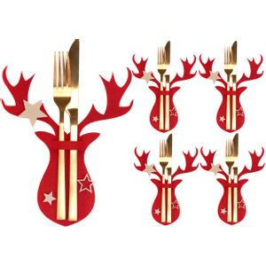 Srebrna navlaka za pribor za jelo 4 kom Reindeer Red