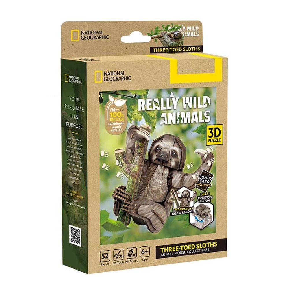 CubicFun CBF211752 3D Puzzle Three-Toed Sloths DS1175h slika 1