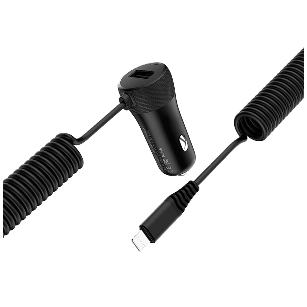 hoco. Auto punjač za Lightning kabelom,  1 x USB, 2.4 A max. - Z21A Ascender Lightning slika 3