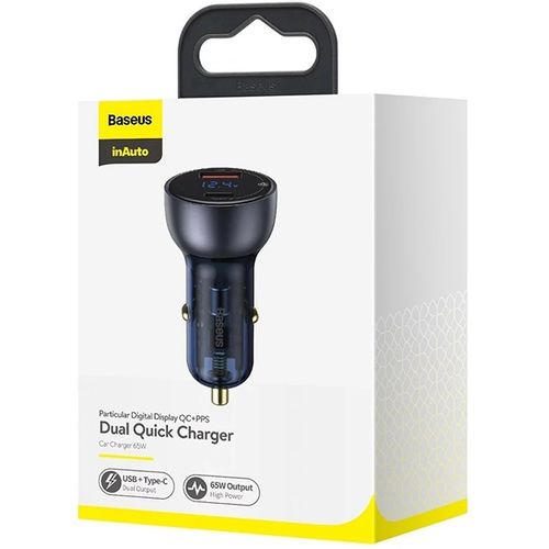 Auto punjač Baseus Particular Digital Display QC+PPS Dual Quick Charger Car Charger 65W (Dark Gray) slika 8