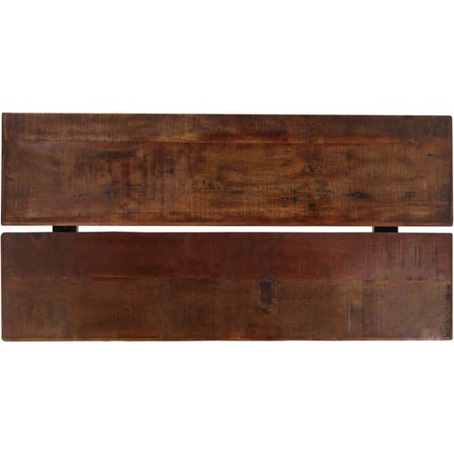 Barski stol od masivnog obnovljenog drva 150x70x107 cm tamno smeđi slika 3
