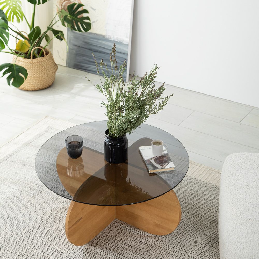 Stakleni Sto Bubble 2 - Hrastovina slika 3