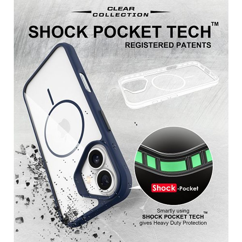 MM TPU IPHONE 17 - DROP-PROOF COMBAT X BLACK-BLUE MAGSAFE SLIM slika 5