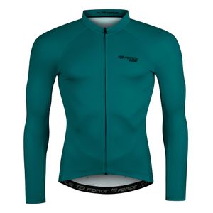 Force Majica dugih rukava za biciklizam Pure Petrol Blue
