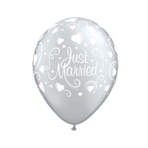 Baloni 'Just Married' Metalik Biserni 30cm, 6kom