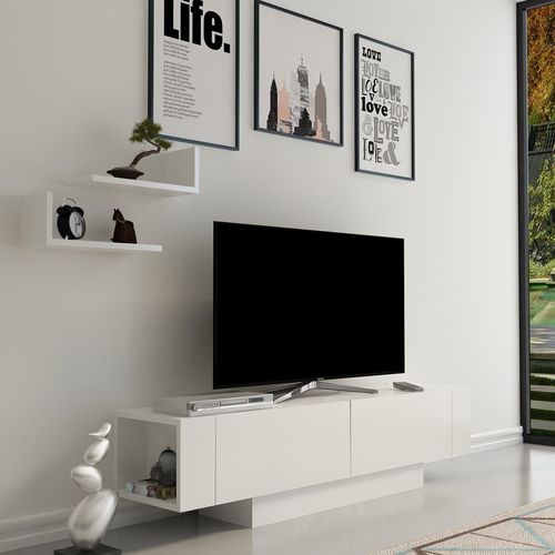 Matera - White, White White TV Stand slika 1