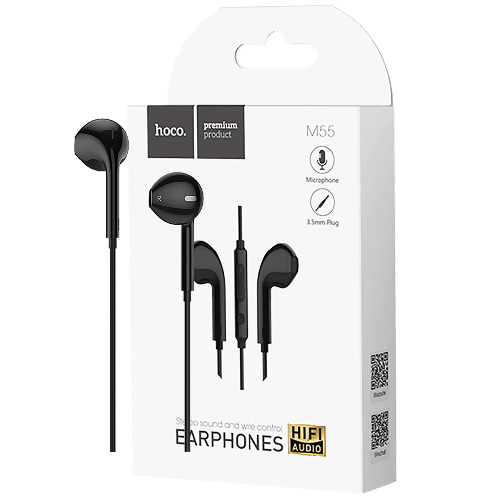 hoco. Slušalice sa mikrofonom, 3.5 mm, dužina kabela 1.2 met, crna - M55 Memory sound Black slika 1