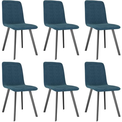 Blagovaonske stolice 6 kom plave baršunaste slika 9