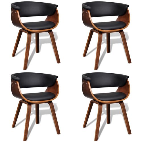 Blagovaonske stolice 4 kom od zaobljenog drva i umjetne kože slika 16
