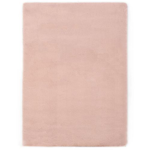 Tepih od umjetnog zečjeg krzna 120 x 160 cm blijedo ružičasti slika 16