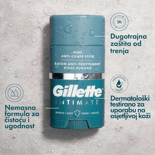 Gillette Intimate Pubic Anti-chafe Stick balzam protiv iritacije od trenja 48 g slika 3