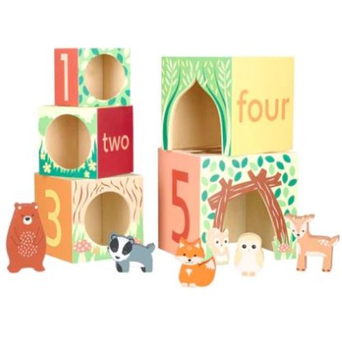 Orange tree toys Kula od drvenih kocki - šuma slika 1