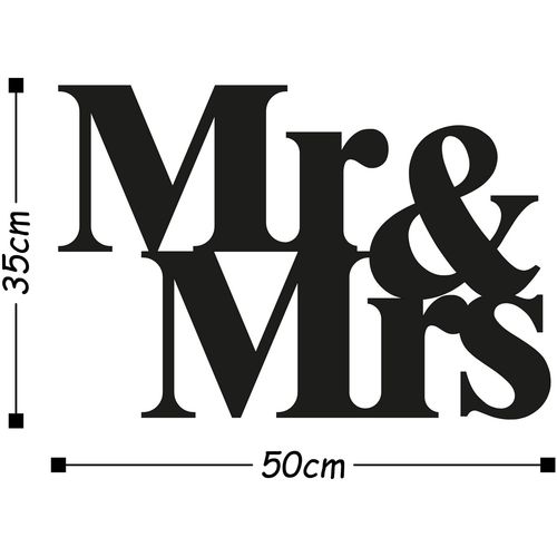 Mr & Mrs Black Decorative Metal Wall Accessory slika 3