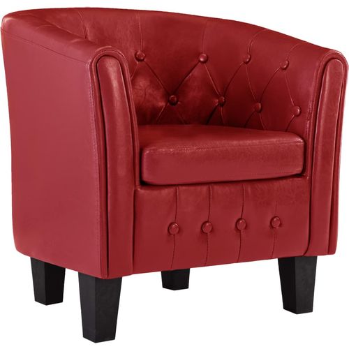 Fotelja od umjetne kože crvena slika 15