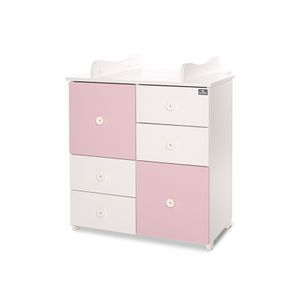 LORELLI CUPBOARD NEW Komoda za Previjanje White/Orchid Pink