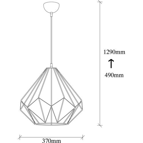 Opviq Vislica DIAMOND 73, crna, metal, promjer 37 cm, visina 129 cm, podesiva visina, E27 40 W, Diamond - 703-S slika 3