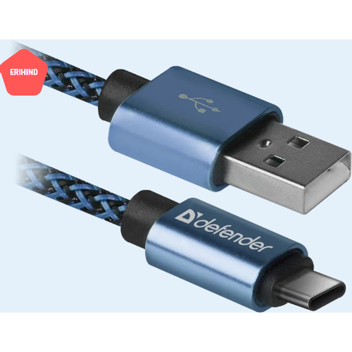 USB type-c kalb Defender USB08-03T USB 2.0 Blue 1m 2.1A slika 1