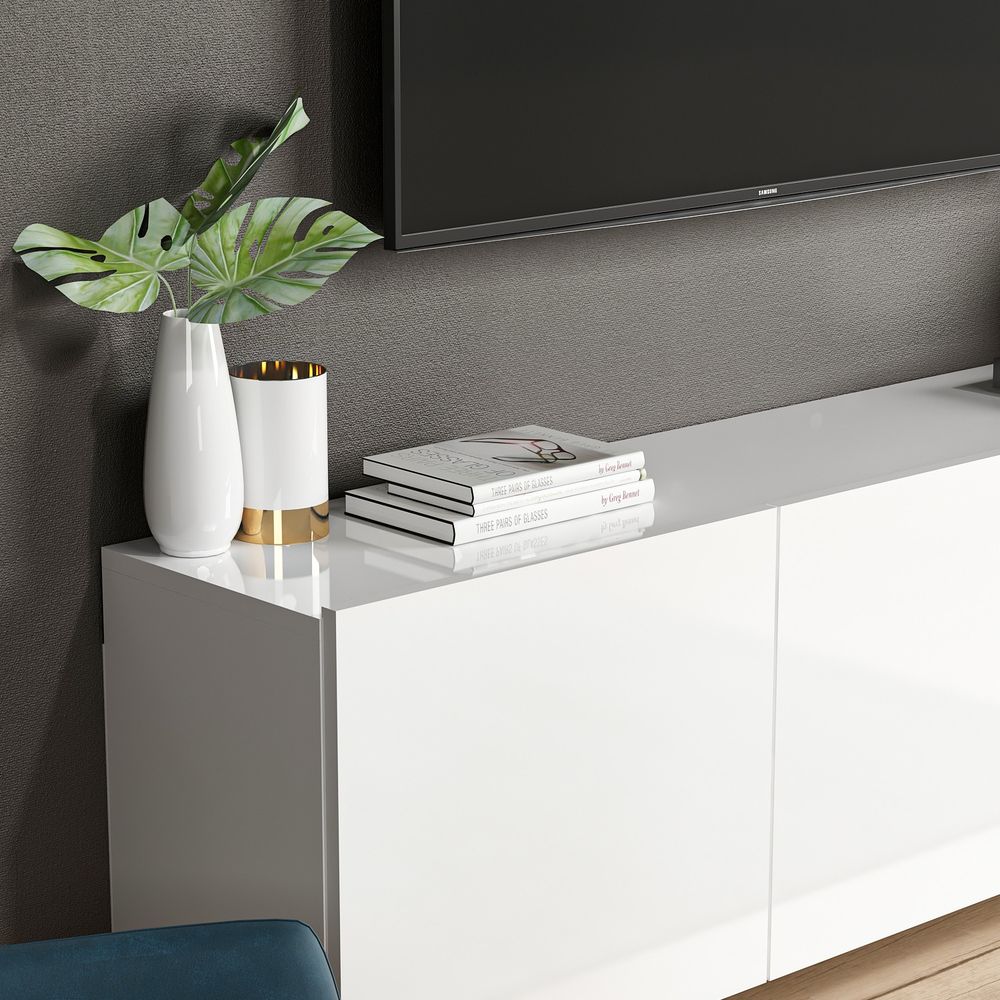 Elegantni bijeli TV stalak slika 5