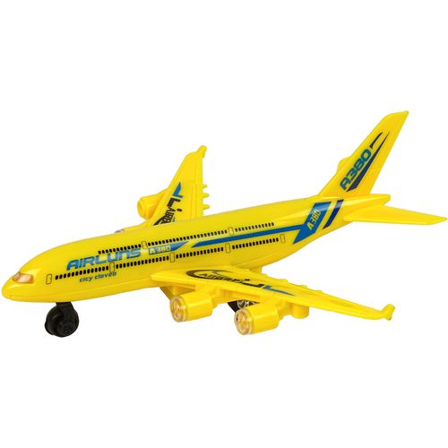 Putnički avion sa svjetlosnim efektima žuti slika 2