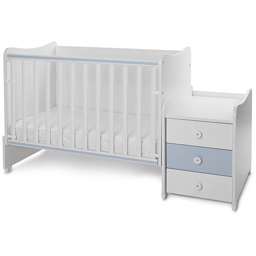 LORELLI MAXI PLUS Modularni krevetić 4in1 s Mehanizmom Ljuljanja White/baby blue 160x70 cm slika 7