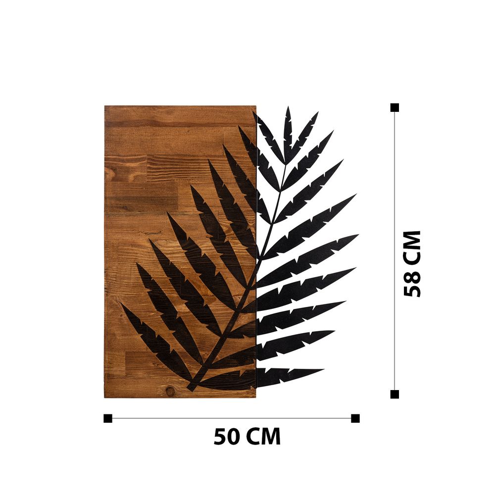Leaf3 Metalni Ukras Crni Orah - Dekorativni Drveni Zidni Dodatak slika 7