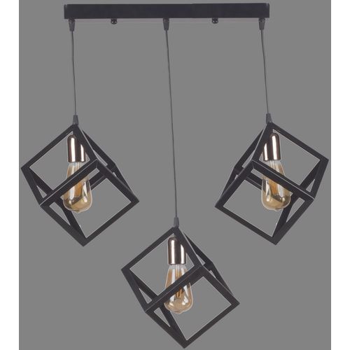 Kare 3 Lü Sıralı Sarkıt Siyaha Bakır Multicolor Chandelier slika 3