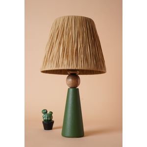 YL496 Zelena i Smeđa Stolna Lampa