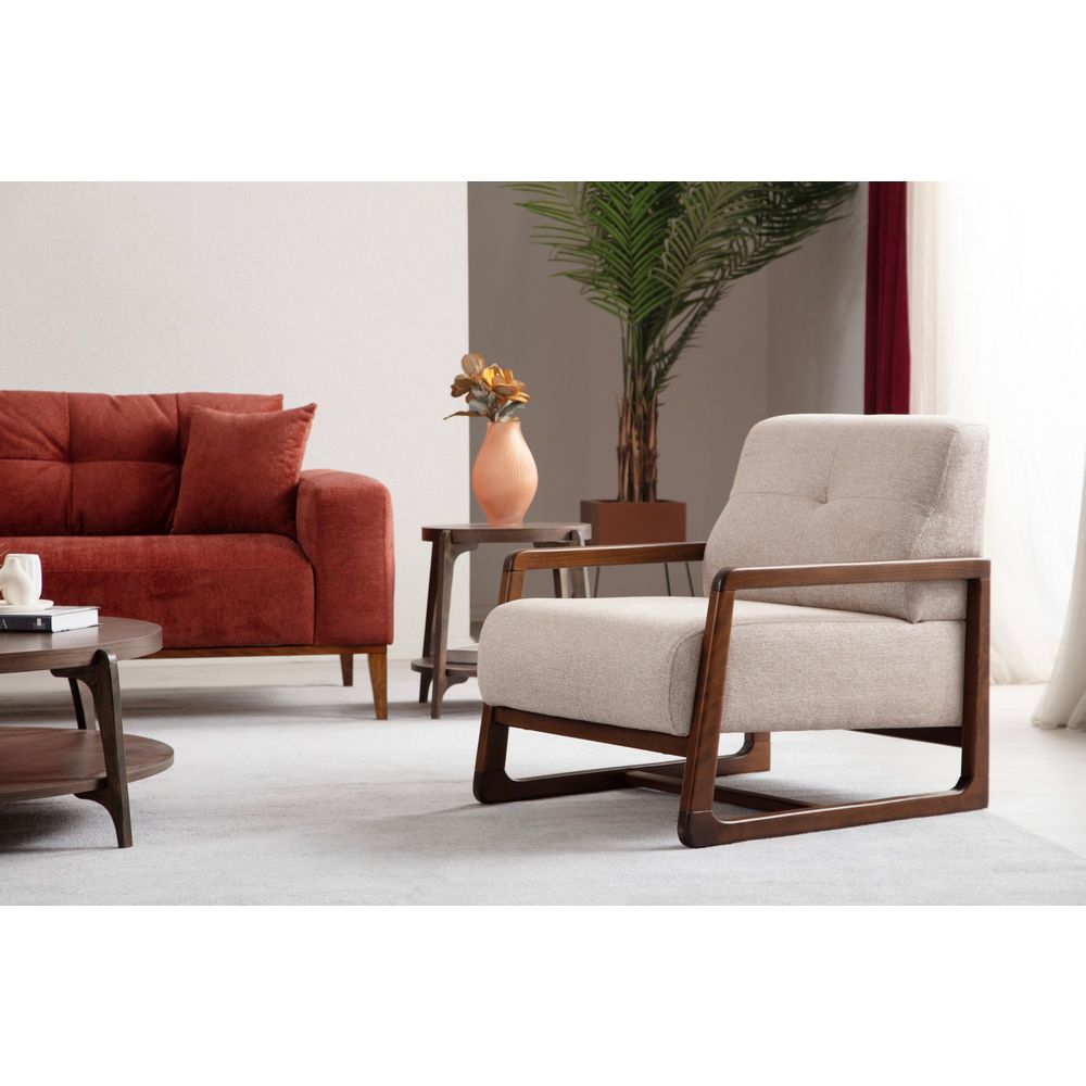 Athena Bergere - Bež Wing Chair slika 1