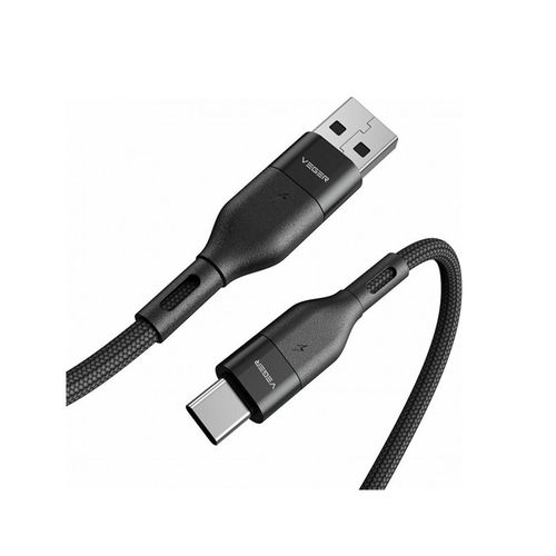 VEGER AC03 pleteni USB-A na USB-C kabel, 1.2m, crni slika 1