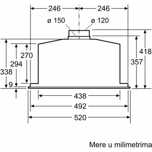 Bosch DHL575C Serija 6, Ugradni aspirator, Širina 52 cm slika 9