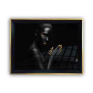 Vavien Artwork Slika na staklu 45x65 Black Woman iii