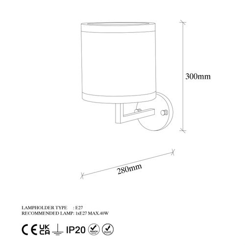 Opviq Zidna lampa, 942FLG1361 slika 5