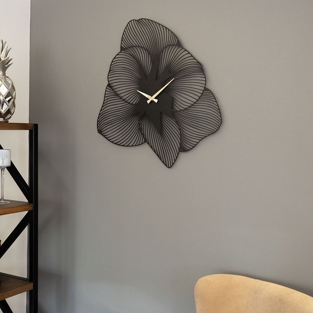 Decorative metal wall clock Azalea Metal Wall Clock - APS039 49, colour: black slika 1