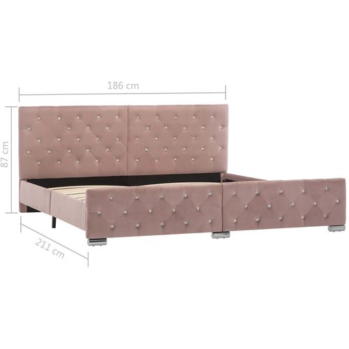 Okvir za krevet ružičasti baršunasti 180 x 200 cm slika 8